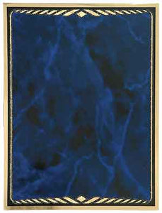 7" x 10" Blue Marble/Gold Brass Plated Steel Headline Plaque Plate