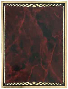 7" x 10" Red Marble/Gold Brass Plated Steel Headline Plaque Plate