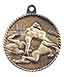 2" Antique Gold Football High Relief Medal