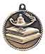 2" Antique Gold Lamp of Knowledge High Relief Medal