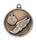 2" Antique Gold Track High Relief Medal