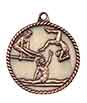 2" Antique Gold Female Gymnastics High Relief Medal