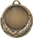 2 3/4" Antique Gold Torch/Wreath 2" Insert Holder Medal (double sided)