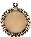 2 1/2" Antique Gold Wreath 2" Insert Holder Medal