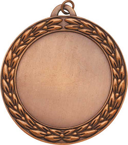 2 3/4" Antique Bronze Wreath 2" Insert Holder Medal