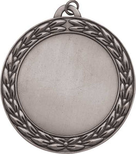 2 3/4" Antique Silver Wreath 2" Insert Holder Medal
