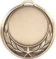 2 3/4" Antique Bronze Star/Wreath 2" Insert Holder Medal (double sided)