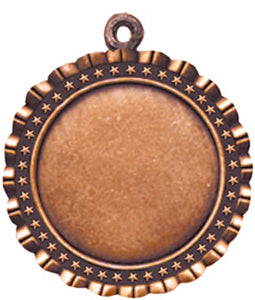 2 5/8" Antique Bronze Star 2" Insert Holder Medal