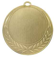 2 3/4" Antique Gold Half Wreath 2" Insert Holder Medal