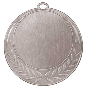2 3/4" Antique Silver Half Wreath 2" Insert Holder Medal