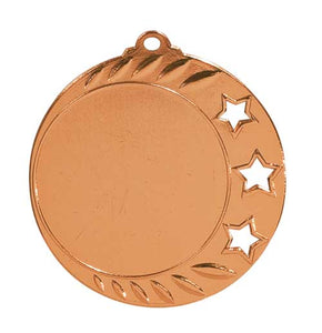 2 3/4" Antique Bronze 3-Star 2" Insert Holder Medal