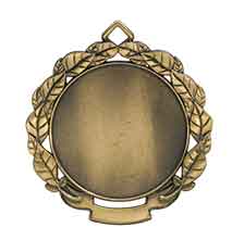 2 3/4" Antique Gold Leaf 2" Insert Holder Medal