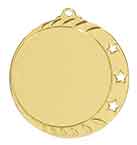 1 7/8" Bright Gold 3-Star 1 1/2" Insert Holder Medal