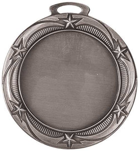 2 3/4" Antique Silver Star 2" Insert Holder Medal