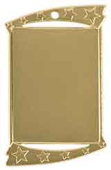 1 3/4" x 2 3/4" Bright Gold Rectangular Insert Holder Medal