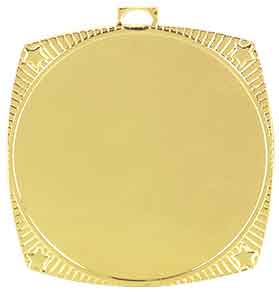 2 1/8" Bright Gold Square Star 2" Insert Holder Medal
