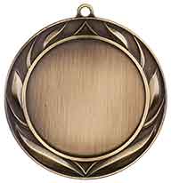 2 3/4" Antique Gold Wreath 2" Insert Holder Medal