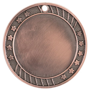 2 3/4" Antique Bronze 12-Star 2" Insert Holder Medal