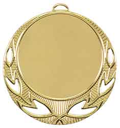 2 3/4" Bright Gold Open Wreath 2" Insert Holder Medal