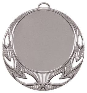 2 3/4" Bright Silver Open Wreath 2" Insert Holder Medal