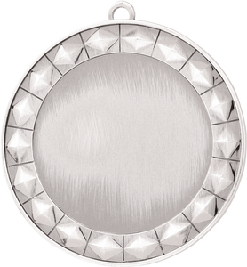 2 3/4" Bright Silver Diamond 2" Insert Holder Medal