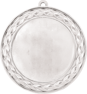 2 3/4" Bright Silver Weave 2" Insert Holder Medal
