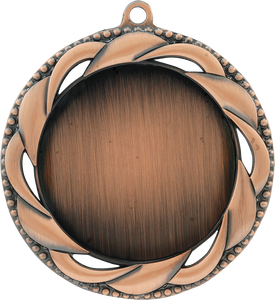 2 3/4" Antique Bronze Rosette 2" Insert Holder Medal