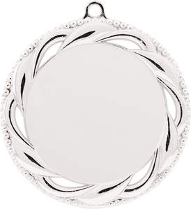 2 3/4" Bright Silver Rosette 2" Insert Holder Medal