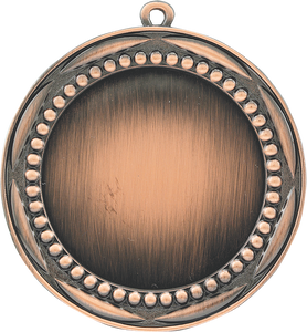 2 3/4" Antique Bronze Bead 2" Insert Holder Medal
