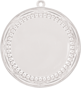2 3/4" Bright Silver Bead 2" Insert Holder Medal