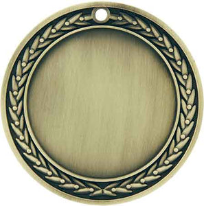 4" Antique Gold 3" Insert Holder Medal
