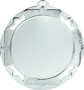 2 3/4" Bright Silver Crown 2" Insert Holder Medal