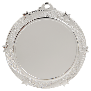2 3/4" Bright Silver 6-Star 2" Insert Medal Holder