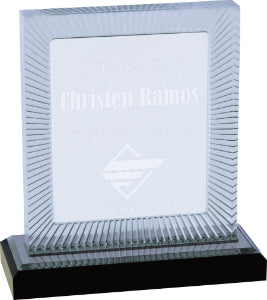 6 3/4" Silver Carved Rectangle Impress Acrylic