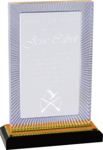 8 3/4" Gold Carved Rectangle Impress Acrylic