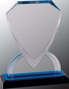9" Blue Carved Shield Impress Acrylic
