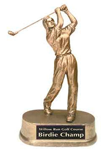 9" Antique Gold Female Golf Resin
