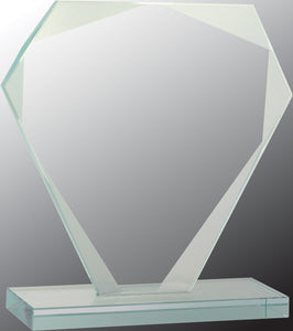 5 1/2" Cut Diamond Jade Glass Award