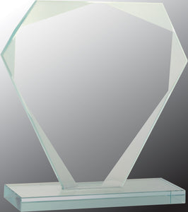 6 1/4" Cut Diamond Jade Glass Award