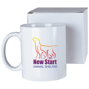 11 oz. White Sublimatable Ceramic Mug with White Box