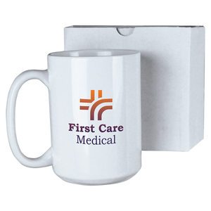 15 oz. White Sublimatable Ceramic Mug with White Box