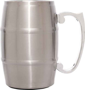 17 oz. Silver Stainless Steel Barrel Mug with Handle