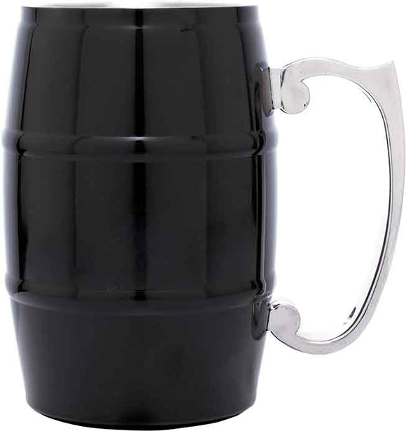17 oz. Black Stainless Steel Barrel Mug with Handle