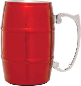 17 oz. Red Stainless Steel Barrel Mug with Handle