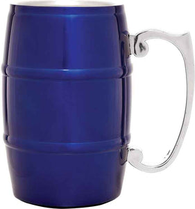 17 oz. Blue Stainless Steel Barrel Mug with Handle
