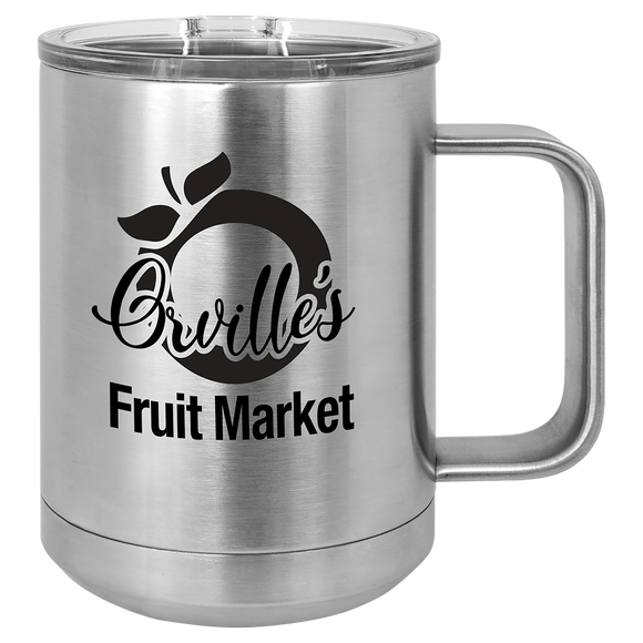 Polar Camel 15 oz. Stainless Steel Vacuum Insulated Mug with Slider Lid