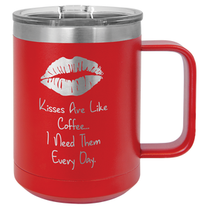 Polar Camel 15 oz. Red Vacuum Insulated Mug with Slider Lid