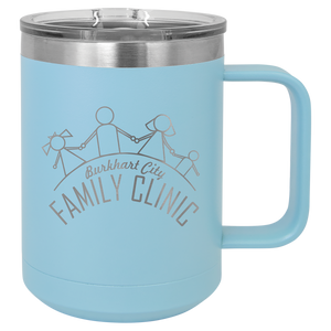 Polar Camel 15 oz. Light Blue Vacuum Insulated Mug with Slider Lid