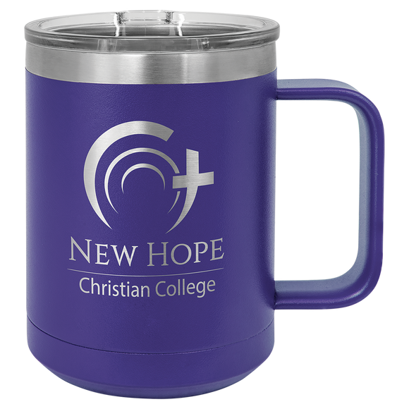 Polar Camel 15 oz. Purple Vacuum Insulated Mug with Slider Lid