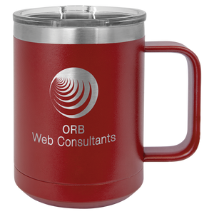 Polar Camel 15 oz. Maroon Vacuum Insulated Mug with Slider Lid